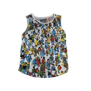 Wheres Waldo All Over Print Sleeveless Tank Top Mens Medium Multicolor Retro